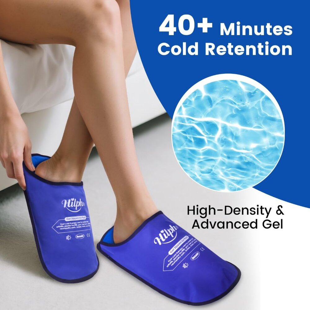 Hilph Foot Ice Pack Slippers | Plantar Fasciitis & Neuropathy Relief